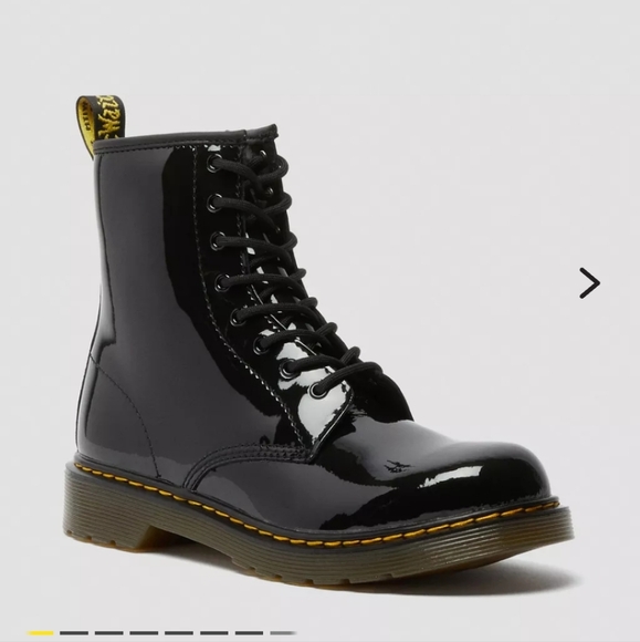 Dr. Martens 1460Y Patent Leather Lace Up Boots - Picture 3 of 7